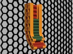 Battery holder for AA+AAA, honeycomb storage wall (HSW)