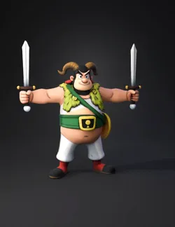 create a image of all the main characters from the asterix and oblix b