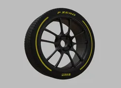 Miniature Enkei PF01 Rim & Tire  - 3D Print - No Textures
