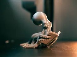 Octopus Reading a Book 3D Model