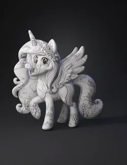 winged unicorn pony with flowing mane