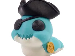 3D printer bestanden | 3MF | FlexiSlugs Pirate Ghost - Flexi Articulated Chibi Slug STL