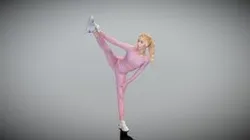 Beautiful woman in tracksuit training 413