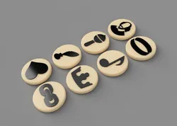 Black Sonata PnP deduction tokens & player pawn