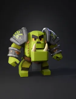 Create a Roblox ready low poly 3D pet called Orc Fantasy orc warrior