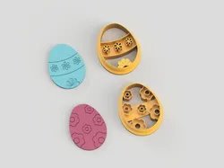 Flower Easter Egg Polymer Earring Cutter Set
