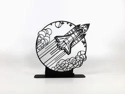 Geometric Line Art Space Shuttle
