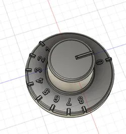 Oven knob with numbers