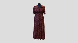 Red Patterned Dress On A Manequin