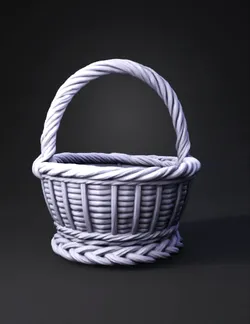 woven basket with braided handle and rim wicker texture natural brow