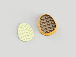 Zig Zag Easter Egg Polymer Clay Earring Cutter