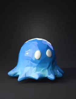 Create a low poly 3D Roblox style pet called Ghost Slime Floating sl