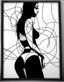 "Geometric Woman in Frame" 2D Wall decoration