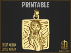 Abstract Scream Pendant 3D Print Model in Pendants 584557