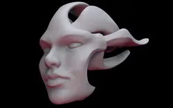 Face Shell 3D Print Model in Woman 584421