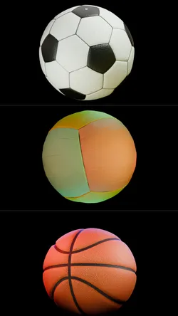 Football volleyball and basketball