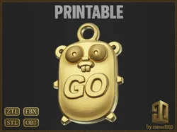 Go Programming Mascot Pendant 3D Print Model in Pendants 584784