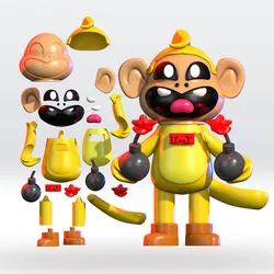 Nikko Bombs Criminal Critters Poppy Playtime 5 3D Model STL Multipart 3mf Multicolor Fanart