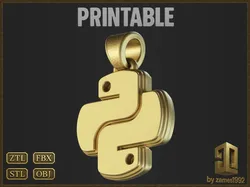 Python Programming Pendant 3D Print Model in Pendants 584521