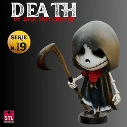 STL File Chibi Death inspired by Jack Skellington 3D Horror Miniature 3D Print Model in Figurines 584605