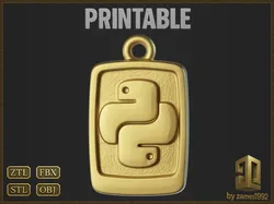 Tech Python Jewelry Charm 3D Print Model in Pendants 584576