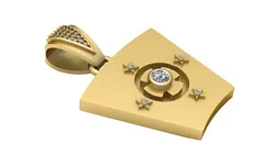 Triangle gold pendant 3D Print Model in Pendants 584460