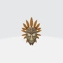 Tribal Mask Decorative Ceremonial Mask with Feathers Ethnic Face Sculpture