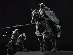 Undead Skeleton Horse Rider 3D Print Model in Figurines 584437