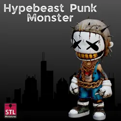 Urban Scream STL File Hypebeast Punk Monster Chibi Horror Collectible 3D Print Model in Figurines 586178
