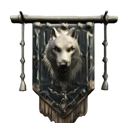 Wolf Clan Banner Medieval Wall Decoration