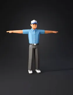 I want to create a low poly golf player He should pose in T Pose and