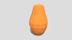 Low Poly Cartoon Papaya