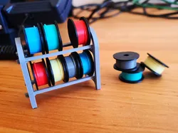 Miniature filament shelf with spools