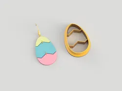Tri Color Easter Egg Polymer Earring Cutter