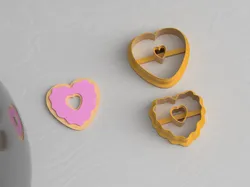 Valentine Donut Love Earring Clay Cutter STL