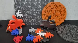Bunnies! Collection of Interlocking Bunny Pattern / Tessalating Parts (coasters, tiles, models, keychains, lithophane, postcards, ...)
