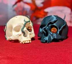 Skull Dice Display - TTRPG Character Memorial