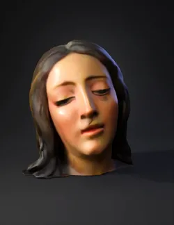 statue head with ornate gold background