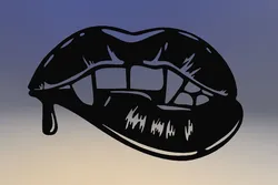 2d art sensual lips, wall art sensual lips, decor sensual lips, line art sensual lips
