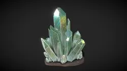 Fuchsite Quartz Crystals - low poly