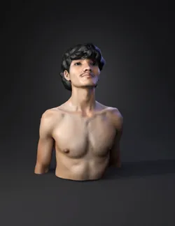 human torso with neck and shoulders skin texture and tone