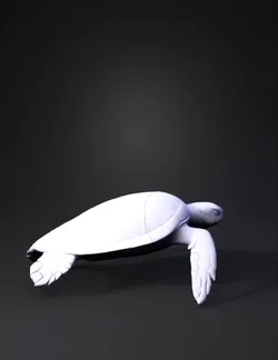 sea turtle with brown patterned shell and striped flippers swimming ov