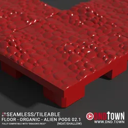 3D Modular Dungeon Tile: Floor - Organic - Alien Pods 2.1 (NEAT/SHALLOW) - DnD Town Minis (www.dnd.town)