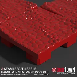 3D Modular Dungeon Tile: Floor - Organic - Alien Pods 5.1 (NEAT/SHALLOW) - DnD Town Minis (www.dnd.town)