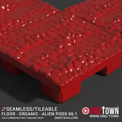 3D Modular Dungeon Tile: Floor - Organic - Alien Pods 6.1 (NEAT/SHALLOW) - DnD Town Minis (www.dnd.town)