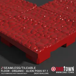 3D Modular Dungeon Tile: Floor - Organic - Alien Pods 7.1 (NEAT/SHALLOW) - DnD Town Minis (www.dnd.town)