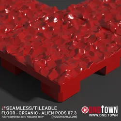 3D Modular Dungeon Tile: Floor - Organic - Alien Pods 7.3 (ROUGH/SHALLOW) - DnD Town Minis (www.dnd.town)