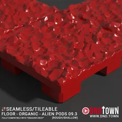 3D Modular Dungeon Tile: Floor - Organic - Alien Pods 9.3 (ROUGH/SHALLOW) - DnD Town Minis (www.dnd.town)