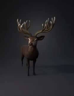 deer head with large antlers interior decorative prop featuring brown