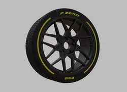 Miniature Enkei PDC Rim & Tire  - 3D Print - No Textures